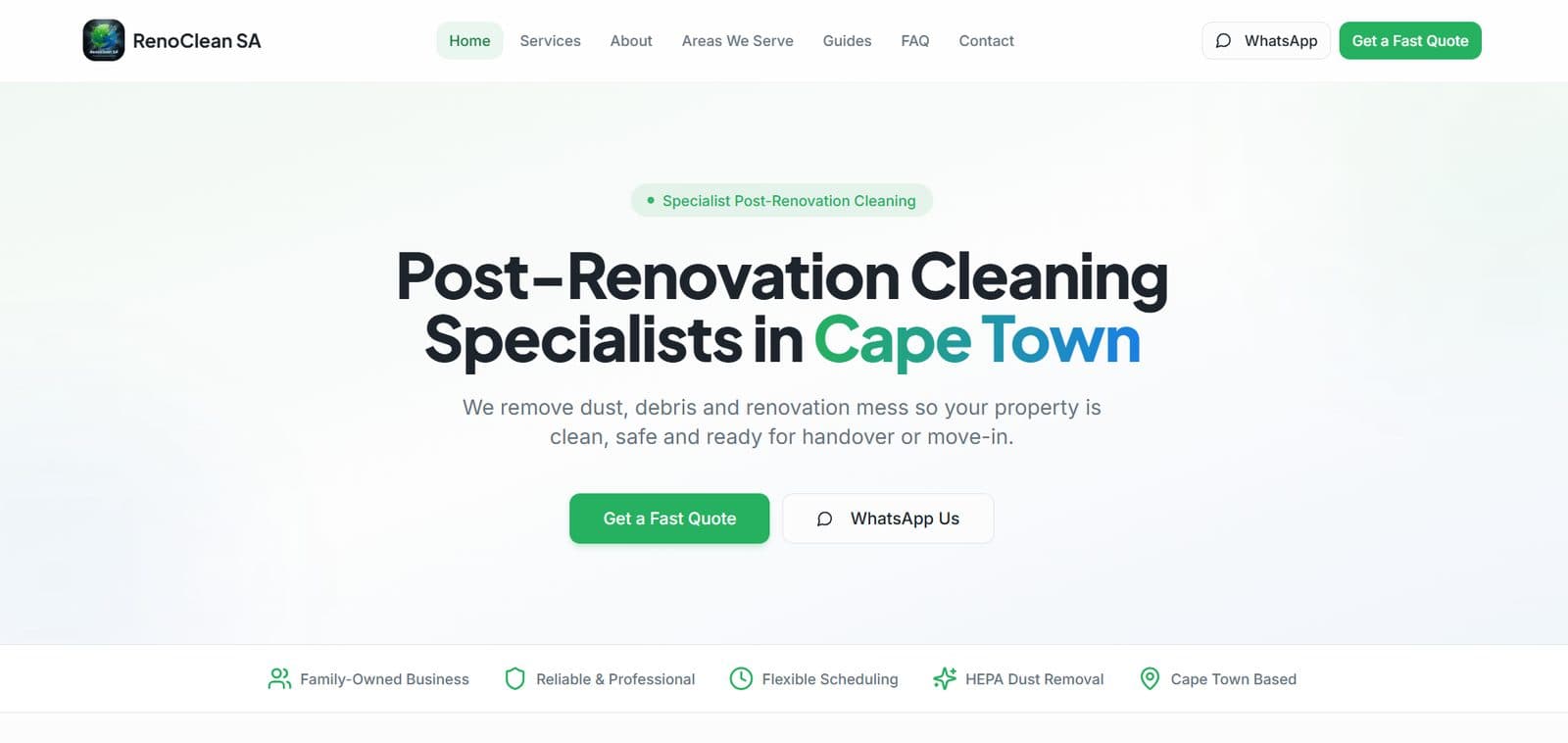 RenoClean website preview